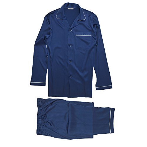 JASMINE SILK Männer aus Reiner Seide Pyjama-Sets Marine (M) von JASMINE SILK