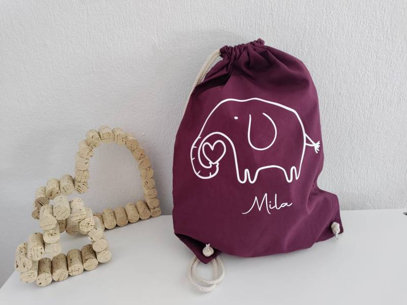 Kinder-Turnbeutel | Kleiderbeutel Kindergarten Kita Personalisiert Mit Namen Tiermotive von JasminsWerkelei