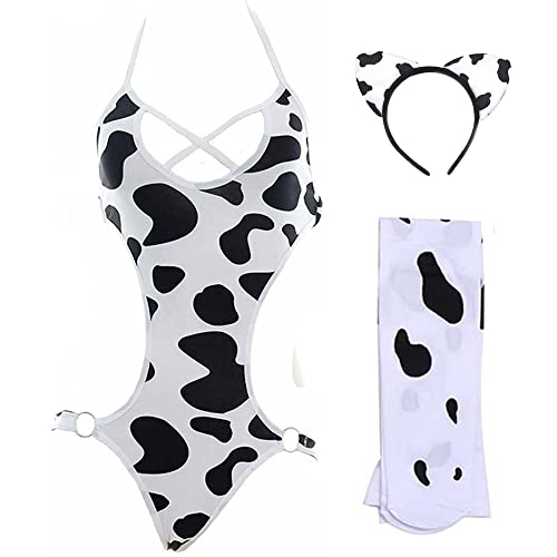 JasmyGirls Kuh Cosplay Lingerie Anime Bikini Kostüm Kawaii Maid Outfit Lolita Role Playing Bodysuit Japanische Unterwäsche Strümpfe von JasmyGirls