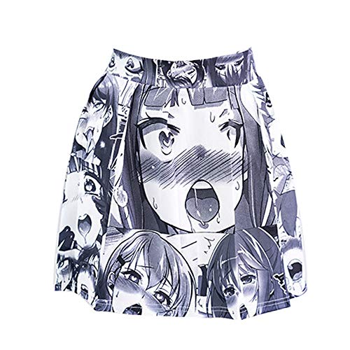 Sexy Ahegao Rock Hentais Anime Cosplay Dessous Kostüm Kawaii Japanisches Minirock Halloween Lolita (Grau1) von JasmyGirls