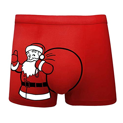 Herren Weihnachtsshorts, Santa Clause Humorvolle Boxershorts Weiche Baumwolle Stretch Unterwäsche No Ride Up Boxer für Männer, einfarbig (Getaway Solids), Einheitsgröße von Jasona-247