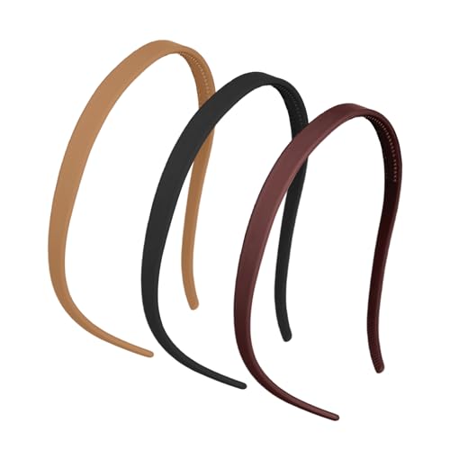 JasperKino 3 x druckfreie Stirnbänder – bequemes Sonnenbrillen-Stirnband für Brillenträger, matter Kunststoff mit Zähnen, rutschfest für Damen und Mädchen von JasperKino