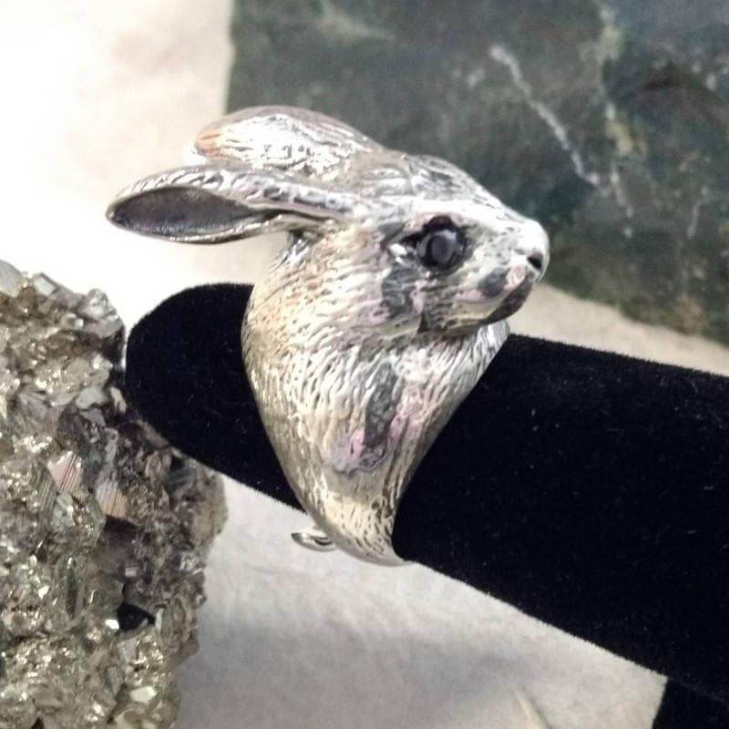 Big Bunny Rabbit Gesicht Kopf Sterling Silber Ring Unikat Statement Verstellbares Design Big Bunny Rabbit Gesicht Kopf Sterling Silber Ring Unikat Statement Verstellbares Design von JaspersJewels