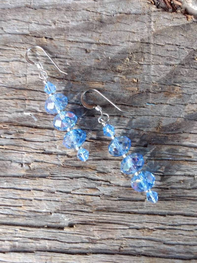 Blaue Swarovski Kristall Bunte Hochzeit Prom Sterling Ohrringe von JaspersJewels