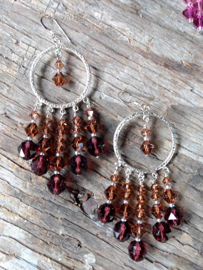 Chandelier Ohrringe 2 Shades Of Browns Swarovski Crystal Bunte Hochzeit Prom Sterling Silber Chandelier Ohrringe 2 Shades Of Browns Swarovski Crystal Bunte Hochzeit Prom Sterling Silber von JaspersJewels