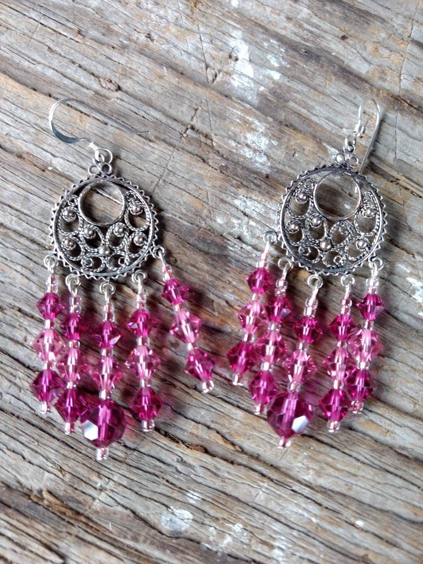 Chandelier Ohrringe 2 Shades Of Pinks Swarovski Crystal Bunte Hochzeit Abschlussball Sterling Silber Chandelier Ohrringe 2 Shades Of Pinks Swarovski Crystal Bunte Hochzeit Abschlussball Sterling Silber von JaspersJewels