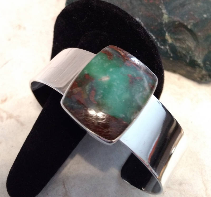 Chrysoprase Stein Statement Manschette Armband Sterling Silber Breitband Wow Chrysoprase Stein Statement Manschette Armband Sterling Silber Breitband Wow von JaspersJewels