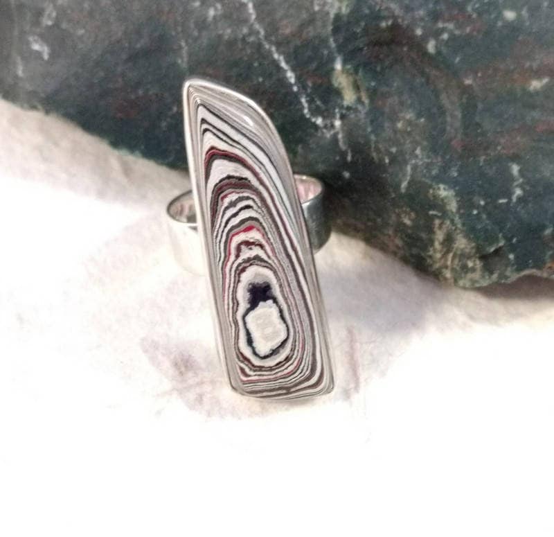 Fordite Statement Ring Sterling Silber Größe 7 Fordite Statement Ring Sterling Silber Größe 7 von JaspersJewels