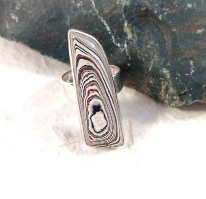 Fordite Statement Ring Sterling Silber Größe 7 Fordite Statement Ring Sterling Silber Größe 7 von JaspersJewels