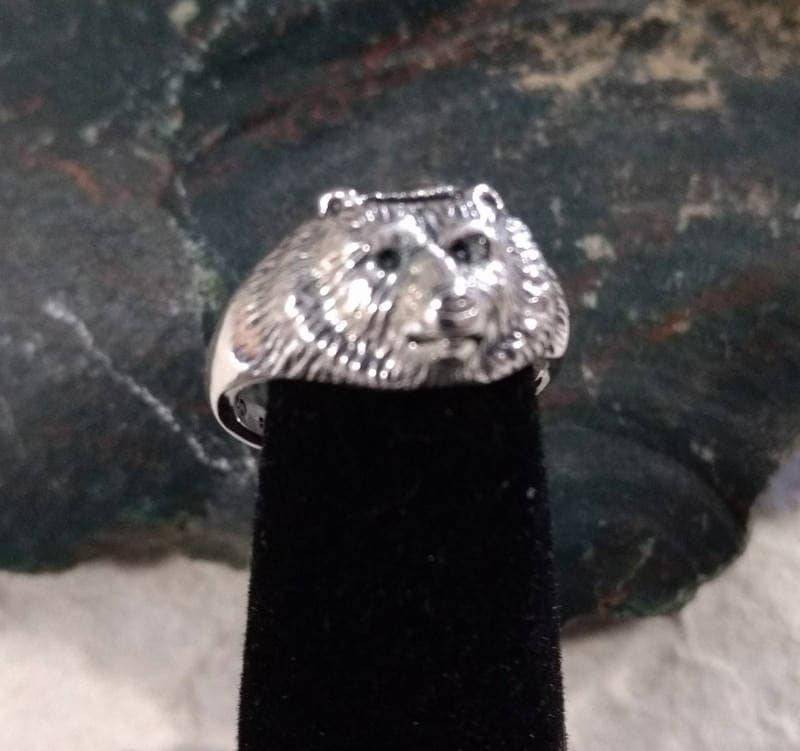 Grizzly Bär Gesicht Sterling Silber Ring Unikat Wählen Größe 6-9 von JaspersJewels