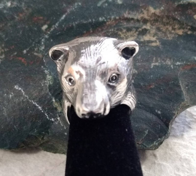Großer Schwerer Grizzly Bär Gesicht Kopf Sterling Silber Ring Unikat Statement Verstellbares Design Großer Schwerer Grizzly Bär Gesicht Kopf Sterling Silber Ring Unikat Statement Verstellbares Design von JaspersJewels