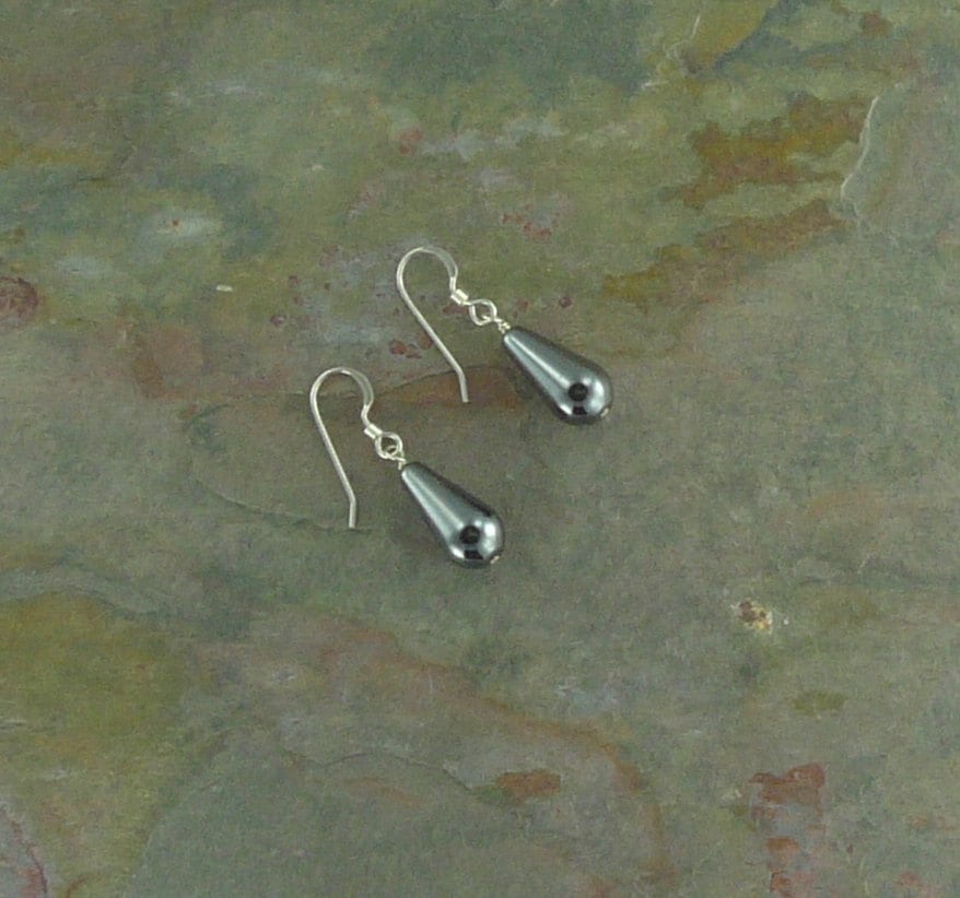 Hämatit Edelstein Ohrringe Sterling Silber Naturstein Hämatit Edelstein Ohrringe Sterling Silber Naturstein von JaspersJewels