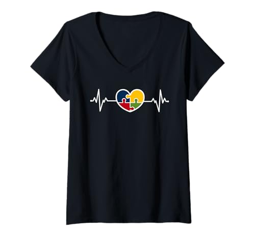 Damen Autism Awareness Shirt - Autism Awareness T-Shirt mit V-Ausschnitt Damen Autism Awareness Shirt - Autism Awareness T-Shirt mit V-Ausschnitt von Jassimino
