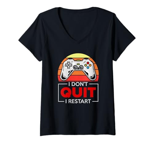 Damen Lustiges T-Shirt mit Aufschrift I Don't Quit I Restard T-Shirt mit V-Ausschnitt Damen Lustiges T-Shirt mit Aufschrift I Don't Quit I Restard T-Shirt mit V-Ausschnitt von Jassimino