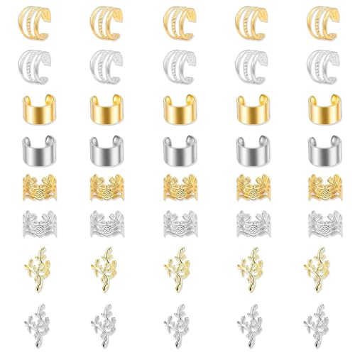 40 Stück Gold Haarmanschetten für Zöpfe - Eleganter goldener Haarschmuck, perfekt für geflochtene Frisuren, Boho-Haarschmuck für Frauen 40 Stück Gold Haarmanschetten für Zöpfe - Eleganter goldener Haarschmuck, perfekt für geflochtene Frisuren, Boho-Haarschmuck für Frauen von Jatipy