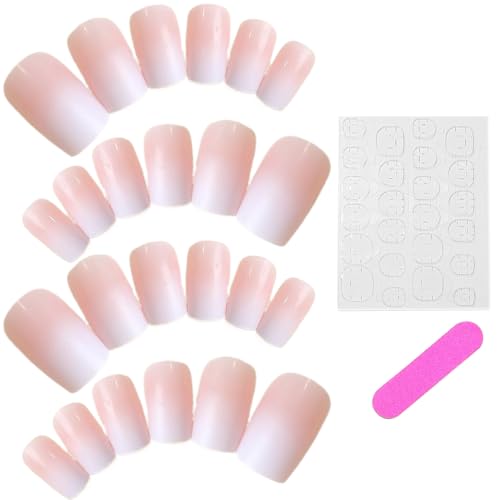 Französische Kunstnägel mit Farbverlauf, mittellang, zum Aufdrücken, elegante Haptik, einfach aufzutragen und langlebig, für Frauen Französische Kunstnägel mit Farbverlauf, mittellang, zum Aufdrücken, elegante Haptik, einfach aufzutragen und langlebig, für Frauen von Jatipy