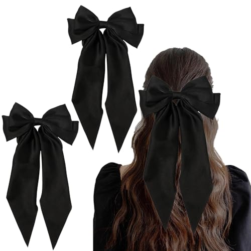 Haarschleife, große Schleife, einfarbig, große Haarspangen für Damen und Mädchen, perfekt für den täglichen Gebrauch, besondere Anlässe und Haarstyling, 2 Stück Haarschleife, große Schleife, einfarbig, große Haarspangen für Damen und Mädchen, perfekt für den täglichen Gebrauch, besondere Anlässe und Haarstyling, 2 Stück von Jatipy