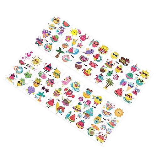 10 Stück Glitzernde Tattoo-Aufkleber, Tierform, Wasserdicht, Glitzernd, Temporäre Tattoo-Patch für Kinder, Sommer (Typ 1) von Jauarta