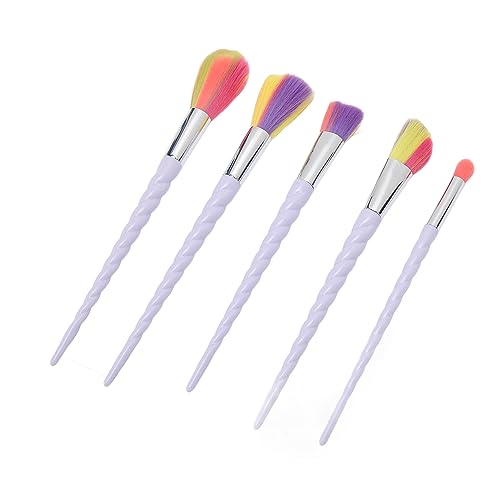 5-teiliges Make-up-Pinsel-Set, Tragbares Mini-Kosmetikpinsel-Set mit Weichen Borsten für Lidschatten, Eyeliner, Highlight-Concealer von Jauarta