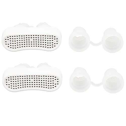 Jauarta 2 Stück Anti-Schnarch-Geräte, weiß, Sicher, Bequem, Wiederverwendbar, Zuverlässig, Anti-Schnarch-Nasenklammer für Männer und Frauen von Jauarta