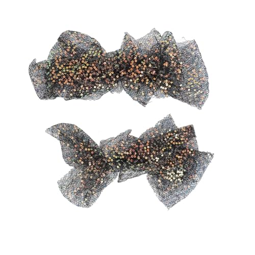 Jauarta 2 Stück Haarspange Fliege Damen Haarspange Schwarzer Stoff Mädchen Glitzernde Haarnadel Schönes Stil-Accessoire von Jauarta