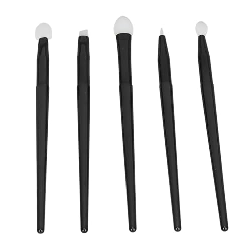 Jauarta 5-teiliges Silikonpinsel-Set für Lidschatten, Augenbrauen, Lippen, Eyeliner, Pinselset, Tragbarer Griff, Wiederverwendbarer Make-up-Applikator von Jauarta