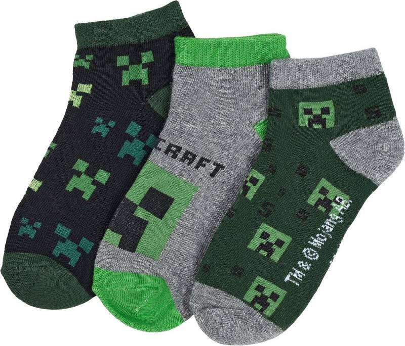 Javoli.com Sneakersocken Minecraft Sneaker Socken Jungen Strümpfe 3er Pack, Gr. 23-26 von Javoli.com