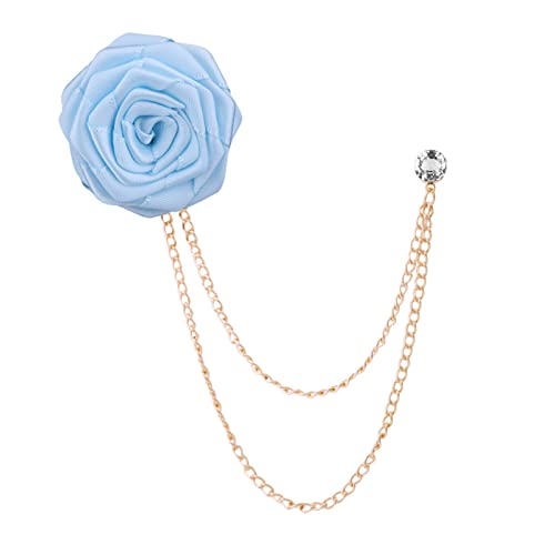 Brautpaar Hochzeit Brosche Stoff Kunst Rose Blume Revers Pin Gut gestaltete Abzeichen Kette Brust Brosche Mode Abzeichen, Flower Diameter 4cm/1.57inch, Legierung und Stoff von Javoryxh