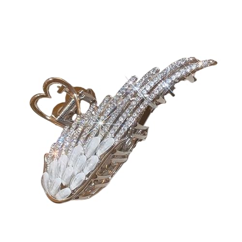 Elegante Haarklammer mit Strasssteinen in Flügelform für Damen und Mädchen, modisches Haarstyling-Accessoire für den täglichen Gebrauch von Javoryxh