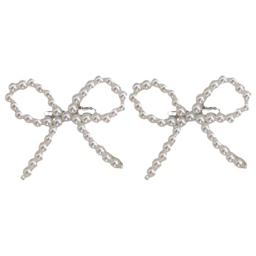 Flache Haarspange, Perlen, Haarspange, 2000er-Jahre-Bündel, Ornament, elegante Schleife, Perlen, Ornament von Javoryxh