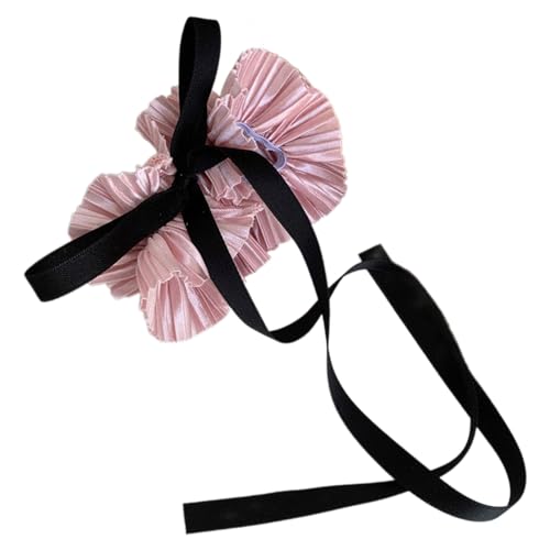 Haargummis mit gerüschter Schleife, für Damen und Mädchen, Pferdeschwanz-Halter, elastisches Seil, Kopfbedeckung, Haargummis von Javoryxh