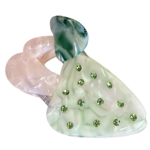 Haarklammer mit Strasssteinen, Pilz, starker Federclip, Acetat, Pferdeschwanz-Halter, für Damen und Mädchen, lässiges Haarform-Zubehör von Javoryxh