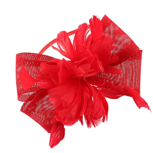 Haarreif mit Feathered Bowknot und sicherem Clip für verschiedene Hochsteckfrisuren, Teaparty, Maskerade, Party, Kostümzubehör von Javoryxh