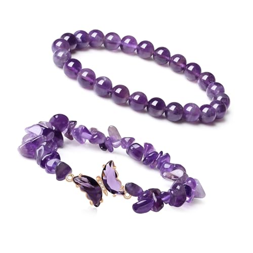 Javoryxh Damen-Naturstein-Perlen verziert mit einem zarten Schmetterlings-Anhänger für den täglichen Gebrauch, Verabredungen, Partys, Versammlungen von Javoryxh