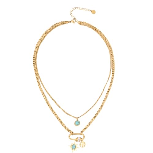 Javoryxh Elegante Halskette mit mehrlagigem Mondstein- und Choker-Anhänger in eleganter Farbe für trendige Frauen und Damen für den täglichen Gebrauch von Javoryxh