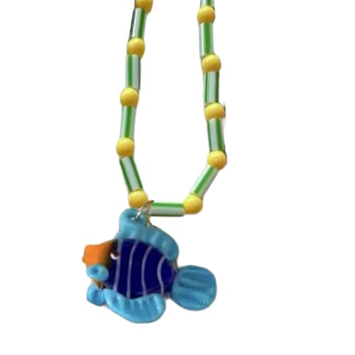 Javoryxh Exquisite Perlen-Halskette mit Glas-Fisch-Anhänger, handgefertigt, Unisex, Choker, vielseitiges Accessoire für Frauen Javoryxh Exquisite Perlen-Halskette mit Glas-Fisch-Anhänger, handgefertigt, Unisex, Choker, vielseitiges Accessoire für Frauen von Javoryxh
