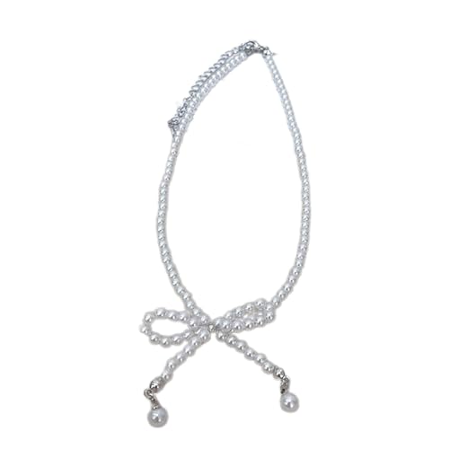 Javoryxh Modische Halskette mit Schleifen-Anhänger, handgefertigt, Kristallperlen, Schleife, Halskette, Schlüsselbeinkette für Damen, eleganter Choker von Javoryxh