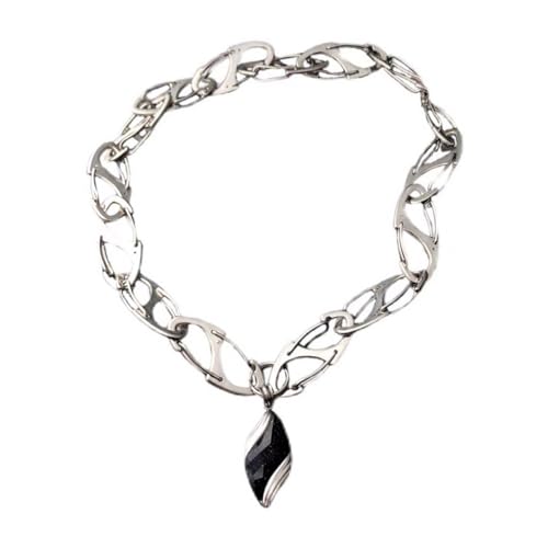 Javoryxh Trendige Halskette mit eingelegtem Knopf, einzigartiger Halsschmuck, Halsband, Halskette, Stahl für den täglichen Gebrauch Javoryxh Trendige Halskette mit eingelegtem Knopf, einzigartiger Halsschmuck, Halsband, Halskette, Stahl für den täglichen Gebrauch von Javoryxh