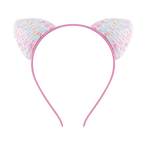 Leichtes Ohr-Accessoire, verziert mit hellblauen Pailletten, Haarschmuck für Rollenspiele und Feiern von Javoryxh