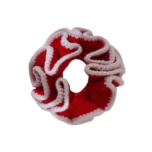 Modische Baumwoll-Strick-Haargummis, Farbkontrast, dehnbar, Haarschmuck für modische Frisuren von Javoryxh