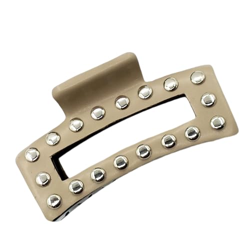 Modische rechteckige Haarklammer mit Nieten, Punk-Stil, Haarschmuck für Damen und Mädchen von Javoryxh