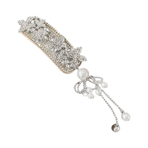 Modischer Brautschmuck mit silberfarbenem Blumendesign, mit Quasten und bequemem Tragen für verschiedene Frisuren von Javoryxh