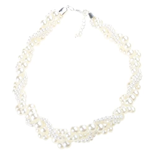 Natürliche Süßwasserperlen-Halskette, mehrschichtige Perlen, Choker-Halskette, Schlüsselbeinkette, eleganter Schmuck, für Damen und Mädchen von Javoryxh