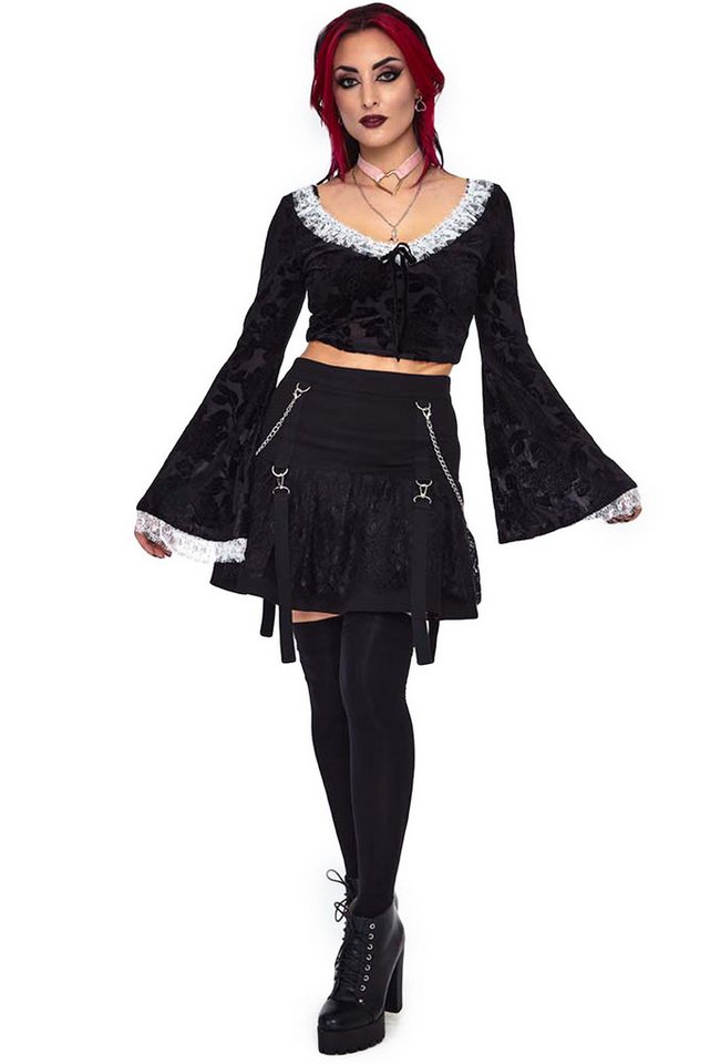 Jawbreaker A-Linien-Rock Lace Frill Skirt Gothic Victorian Spitze mit Ketten Jawbreaker A-Linien-Rock Lace Frill Skirt Gothic Victorian Spitze mit Ketten von Jawbreaker