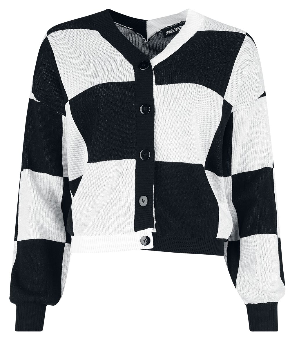 Jawbreaker Big Checker Cardigan Cardigan schwarz weiß in L von Jawbreaker