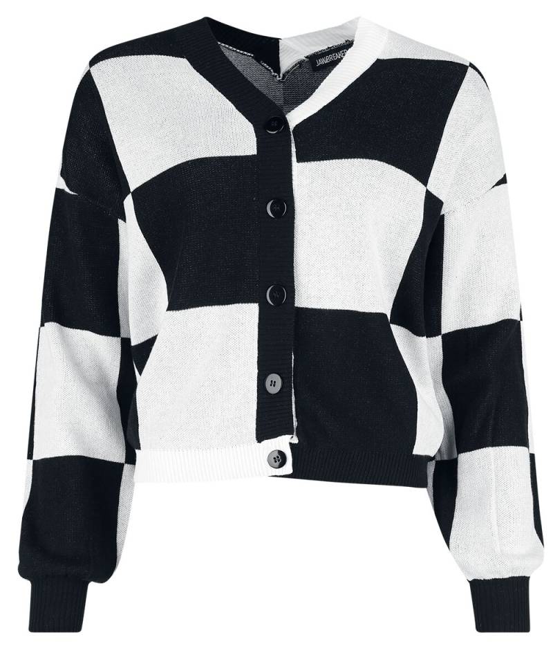Jawbreaker Big Checker Cardigan Cardigan schwarz weiß in L von Jawbreaker