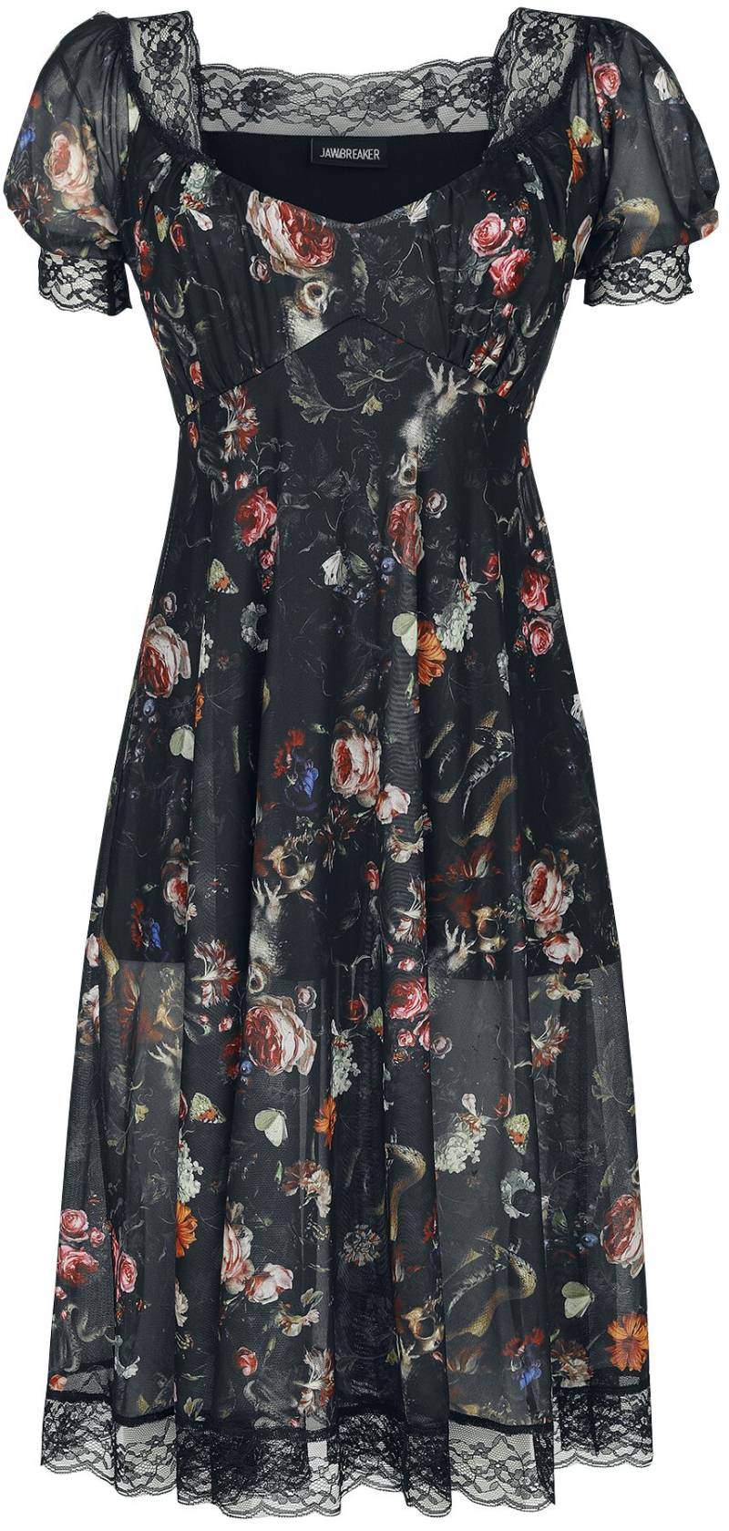 Jawbreaker - Gothic Kleid knielang - Night Garden Print Midi Dress - XS bis 3XL - für Damen - Größe 3XL - multicolor Jawbreaker - Gothic Kleid knielang - Night Garden Print Midi Dress - XS bis 3XL - für Damen - Größe 3XL - multicolor von Jawbreaker