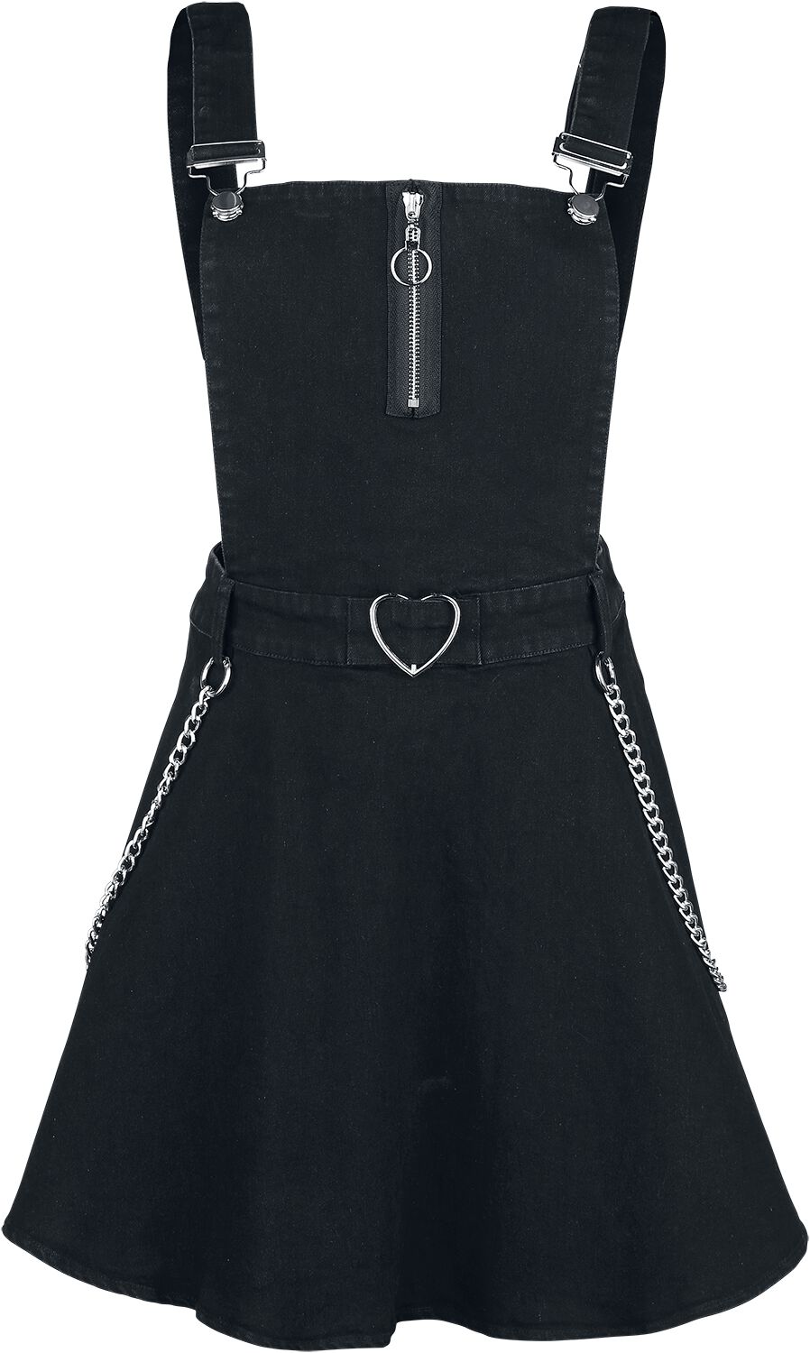 Jawbreaker - Gothic Kurzes Kleid - Love Me Right Dungeree Style Dress - S bis XXL - für Damen - Größe L - schwarz von Jawbreaker