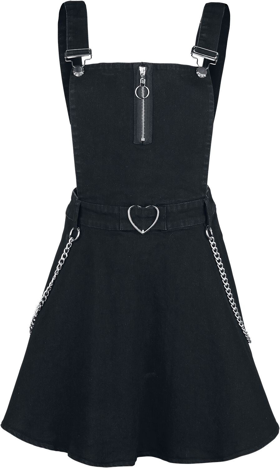Jawbreaker - Gothic Kurzes Kleid - Love Me Right Dungeree Style Dress - S bis XXL - für Damen - Größe XXL - schwarz von Jawbreaker