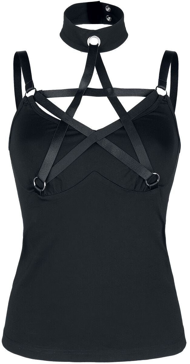 Jawbreaker - Gothic Neckholder - Pentagram Straps Top - XS bis XL - für Damen - Größe M - schwarz Jawbreaker - Gothic Neckholder - Pentagram Straps Top - XS bis XL - für Damen - Größe M - schwarz von Jawbreaker